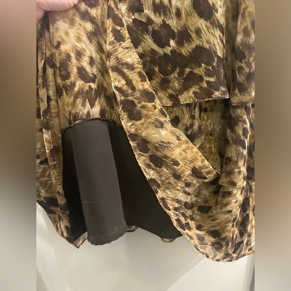 Focus By Shani Y2K Animal Print Skirt Tiered 14 Brown Tan - Picture 6 of 10